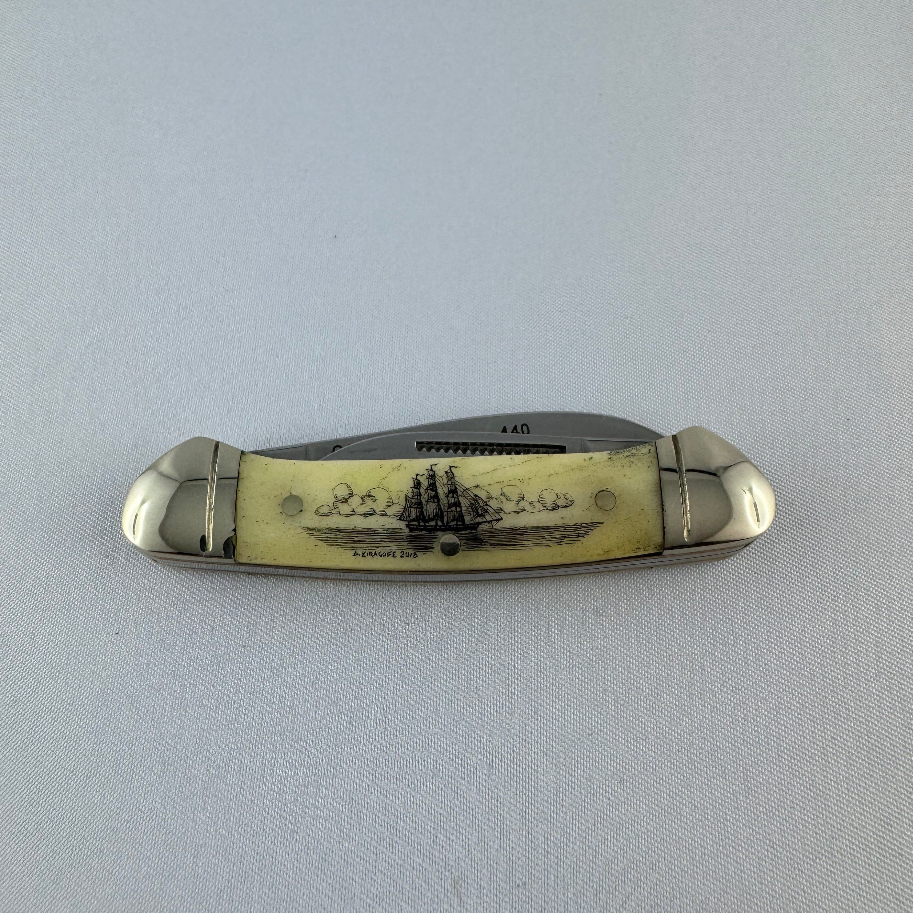 "Nautica" - RR Mini Canoe with Scrimshaw engraving