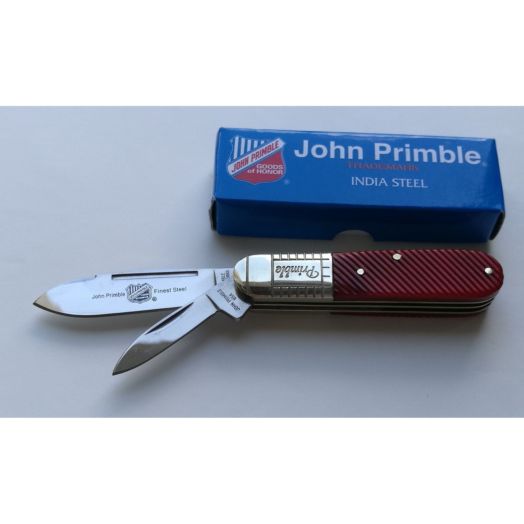 Barlow - Red Saw Cut Bone-John Primble-OnlyKnives