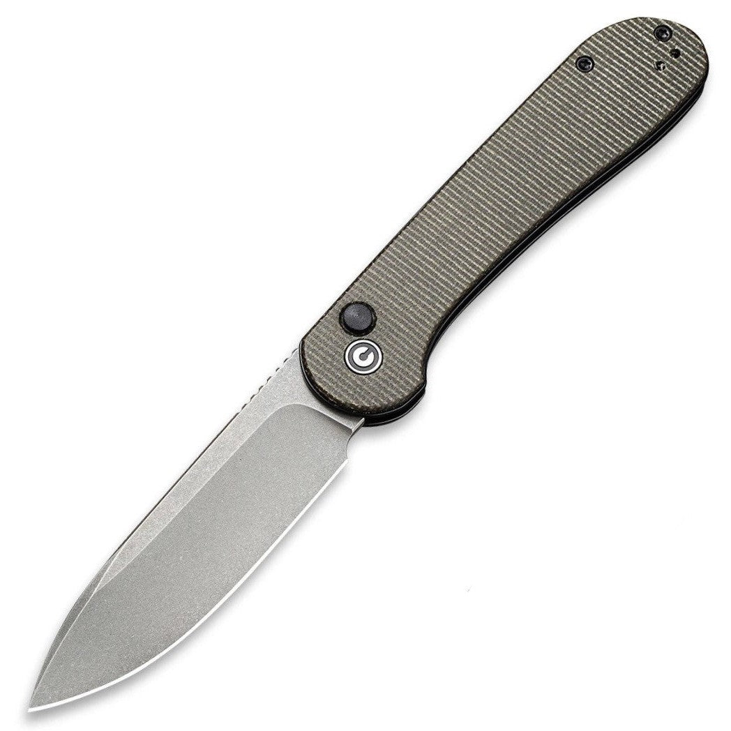 Button Lock Elementum, Dark green Micarta-Civivi-OnlyKnives