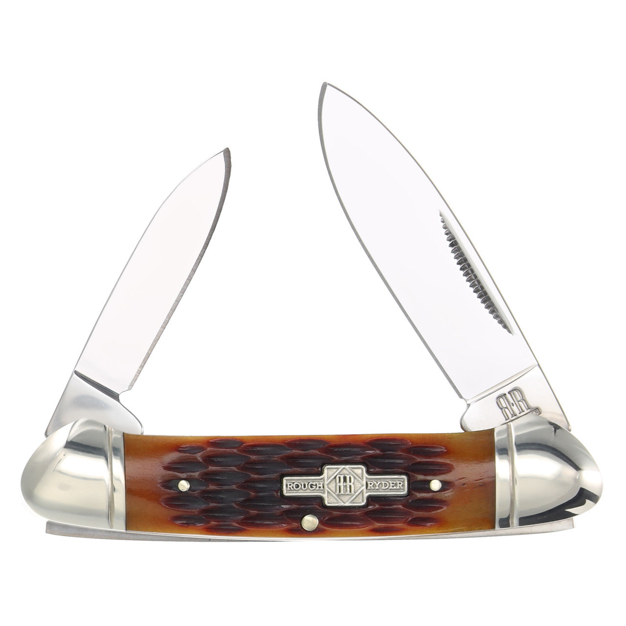 Canoe - Amber Jigged Bone-Rough Ryder-OnlyKnives