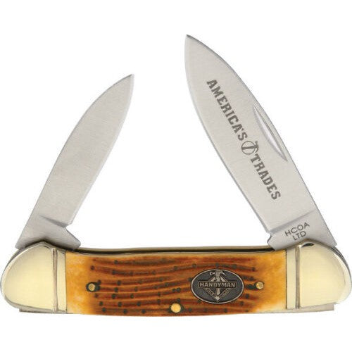 Canoe Pocket Knife - Burnt Orange Bone-America's Trades-OnlyKnives