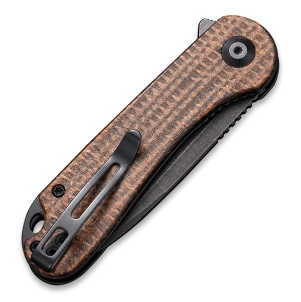 Elementum - Dark Brown Matrix Micarta, Black Stonewashed D2 Tanto-Civivi-OnlyKnives