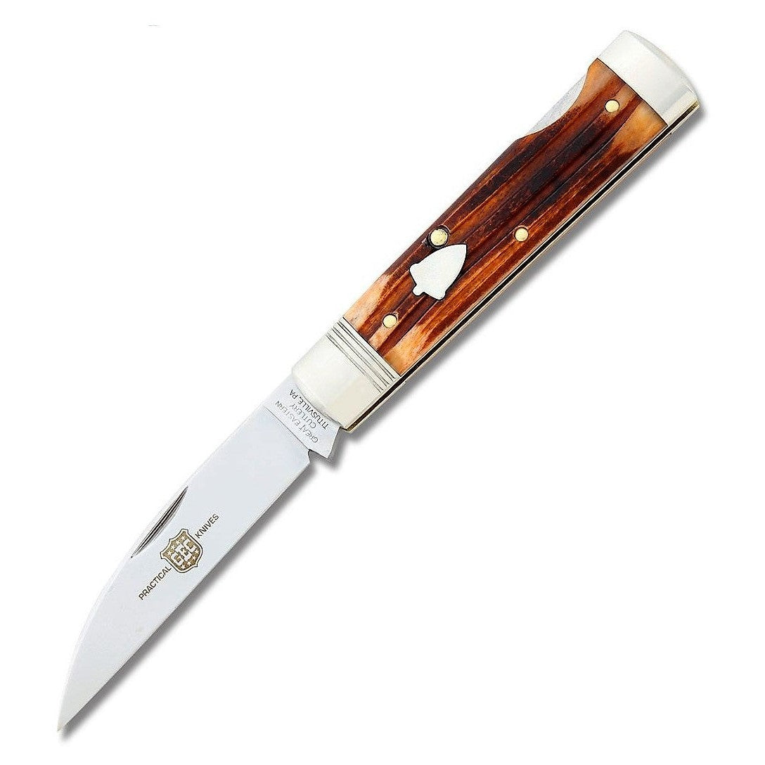 GEC #99 - Wall Street - Lockback - Burnt Orange Spring Field Bone-Great Eastern Cutlery-OnlyKnives