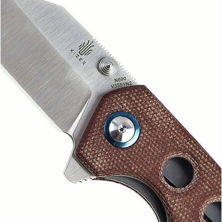 Junges Brown Micarta-Kizer Cutlery-OnlyKnives