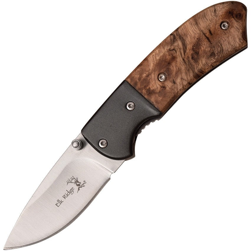 Linerlock Burl Wood-Elk Ridge-OnlyKnives