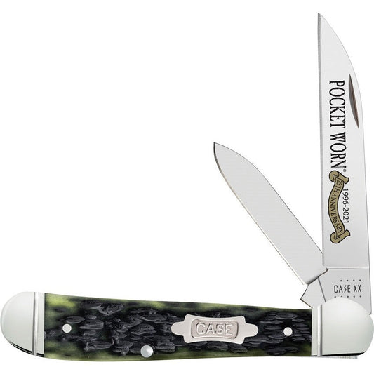 Pocket Worn® Olive Green Bone Peach Seed Jig Copperhead-Case Cutlery-OnlyKnives