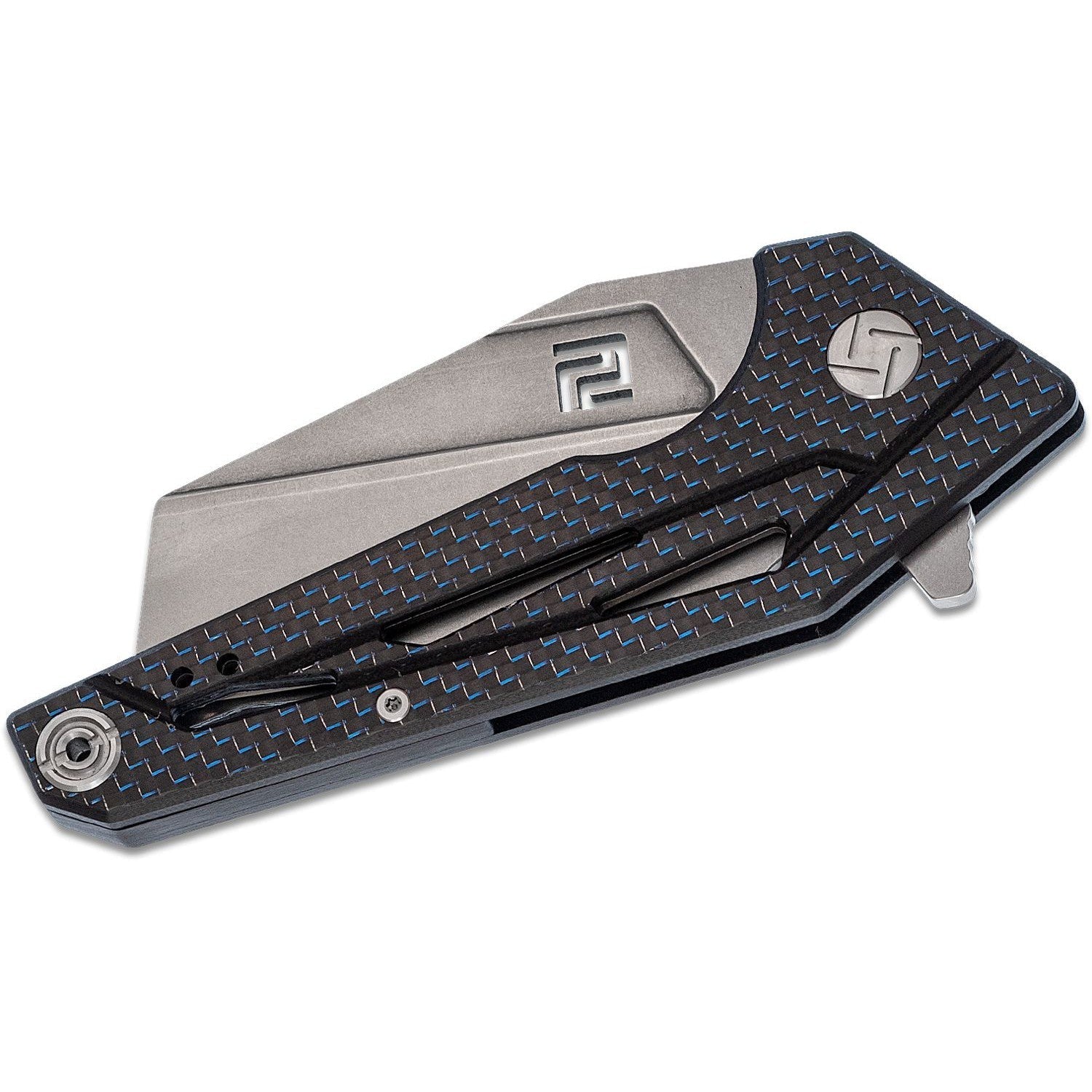 Ravine Framelock D2, Carbon Fiber, Blau/Schwarz-Artisan Cutlery-OnlyKnives