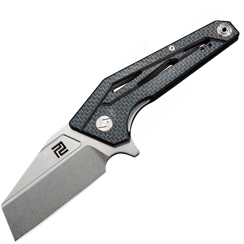 Ravine Framelock D2, Carbon Fiber, Blau/Schwarz-Artisan Cutlery-OnlyKnives