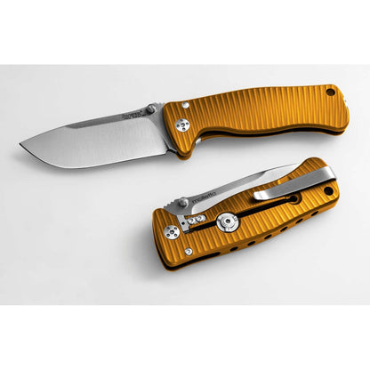 SR2 Aluminium Orange handle satin blade-lionSTEEL-OnlyKnives