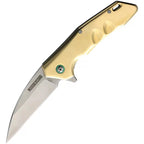 Wharncliffe Linerlock - Brass-Rough Ryder-OnlyKnives